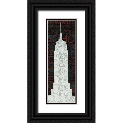 Empire State Building - Red Black Ornate Wood Framed Art Print with Double Matting by Mullan, Michael