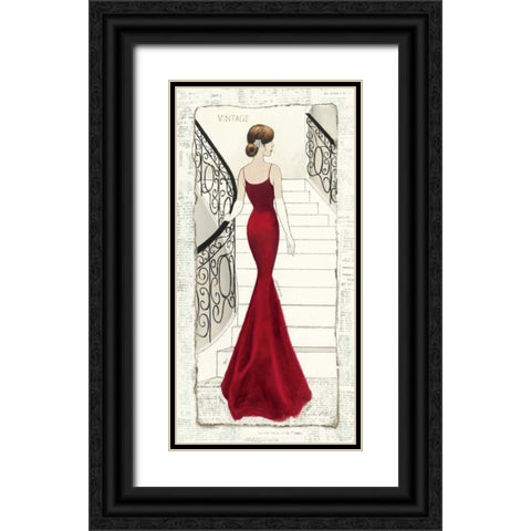 La Belle Rouge Black Ornate Wood Framed Art Print with Double Matting by Adams, Emily