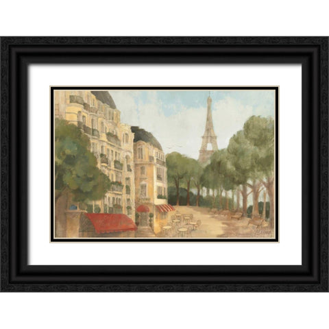 From the Balcony Black Ornate Wood Framed Art Print with Double Matting by Hristova, Albena