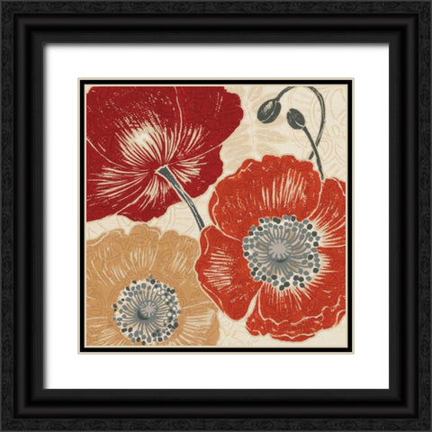 A Poppys Touch II Black Ornate Wood Framed Art Print with Double Matting by Brissonnet, Daphne