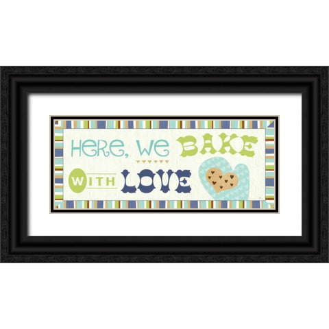 Luv 2 Bake II Black Ornate Wood Framed Art Print with Double Matting by Pela Studio