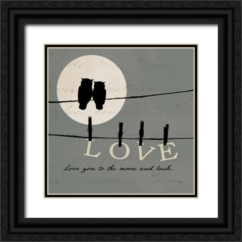 Moon Lovers I Black Ornate Wood Framed Art Print with Double Matting by ERR, Pela