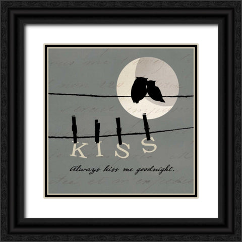 Moon Lovers II Black Ornate Wood Framed Art Print with Double Matting by ERR, Pela