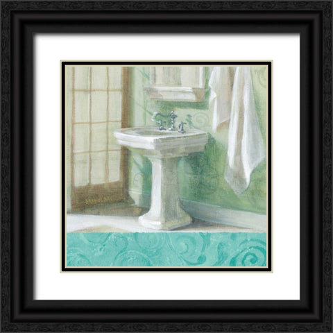 Refresh Bath Border II Black Ornate Wood Framed Art Print with Double Matting by Nai, Danhui