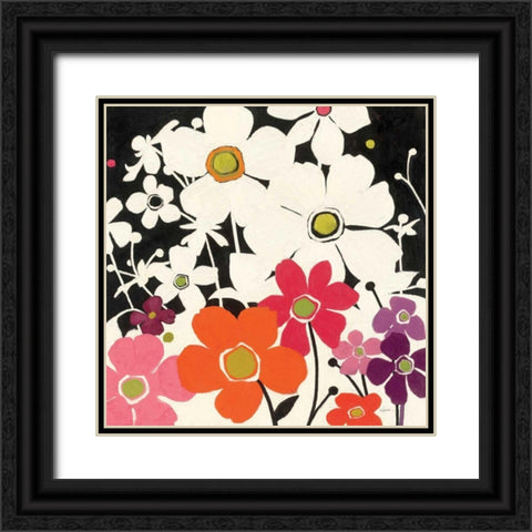 Flower Power Black Ornate Wood Framed Art Print with Double Matting by Novak, Shirley