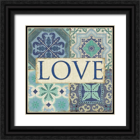Santorini I - Love Black Ornate Wood Framed Art Print with Double Matting by Pela Studio