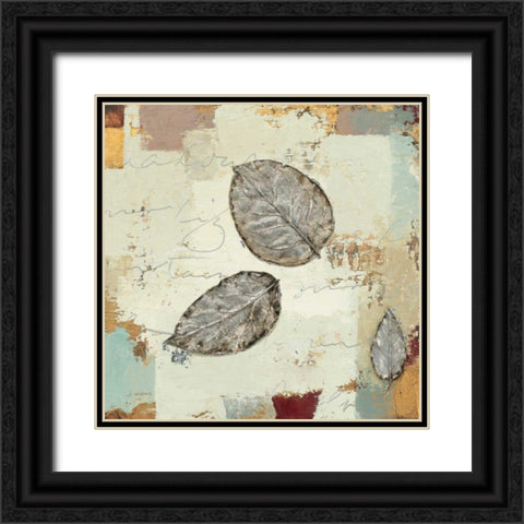 Silver Leaves IV Black Ornate Wood Framed Art Print with Double Matting by Wiens, James