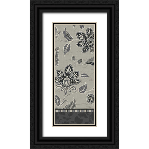 Garden Drawings Dark V Black Ornate Wood Framed Art Print with Double Matting by Pela