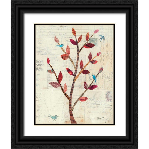 Red Leaf Tree no Border Black Ornate Wood Framed Art Print with Double Matting by Prahl, Courtney