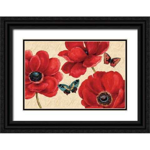 Petals and Wings on Beige I Black Ornate Wood Framed Art Print with Double Matting by Brissonnet, Daphne