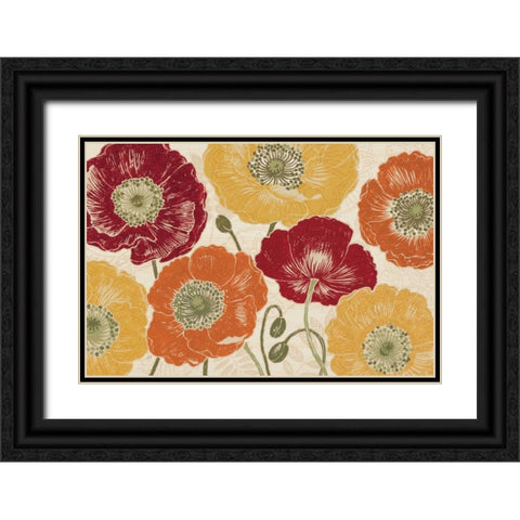 A Poppys Touch I Spice Black Ornate Wood Framed Art Print with Double Matting by Brissonnet, Daphne
