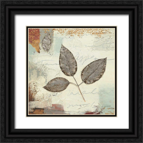 Silver Leaves II Black Ornate Wood Framed Art Print with Double Matting by Wiens, James