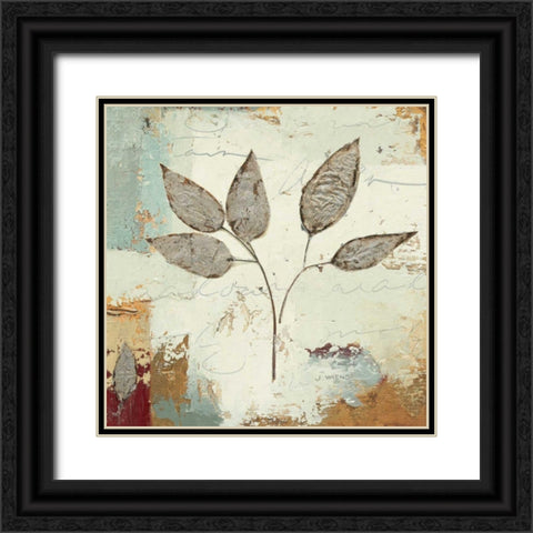 Silver Leaves III Black Ornate Wood Framed Art Print with Double Matting by Wiens, James