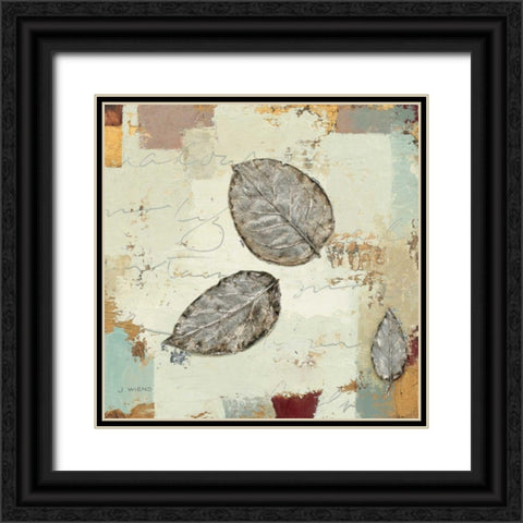 Silver Leaves IV Black Ornate Wood Framed Art Print with Double Matting by Wiens, James