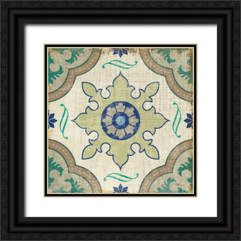 Santorini Tile I Black Ornate Wood Framed Art Print with Double Matting by Pela Studio