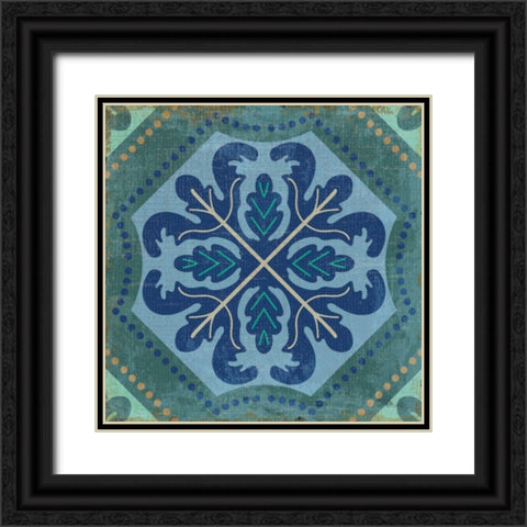 Santorini Tile II Black Ornate Wood Framed Art Print with Double Matting by Pela Studio