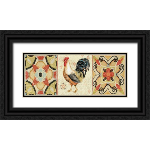 Bohemian Rooster Panel I Black Ornate Wood Framed Art Print with Double Matting by Brissonnet, Daphne