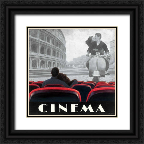 Cinema Roma Black Ornate Wood Framed Art Print with Double Matting by Fabiano, Marco