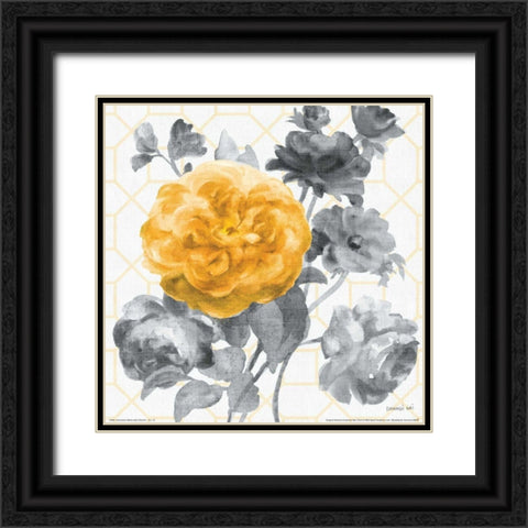 Geometric Watercolor Floral II Black Ornate Wood Framed Art Print with Double Matting by Nai, Danhui