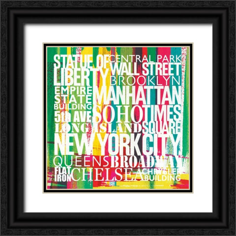 New York City Life Patterns VII Black Ornate Wood Framed Art Print with Double Matting by Mullan, Michael
