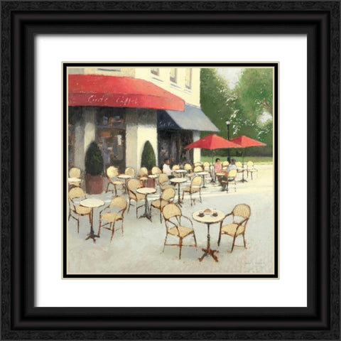 Cafe du Matin II Black Ornate Wood Framed Art Print with Double Matting by Wiens, James