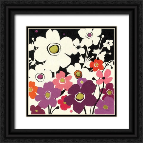 Flower Power II Black Ornate Wood Framed Art Print with Double Matting by Novak, Shirley