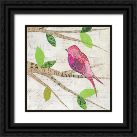 Birds in Spring  IV Square Black Ornate Wood Framed Art Print with Double Matting by Prahl, Courtney