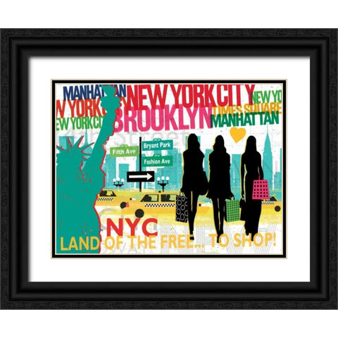 New York City Life III Black Ornate Wood Framed Art Print with Double Matting by Mullan, Michael