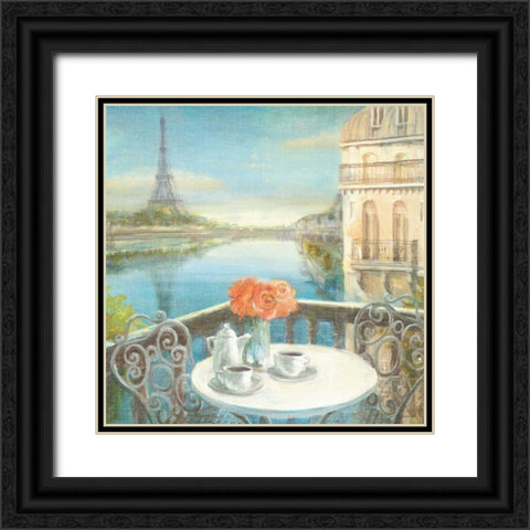 Morning on the Seine Crop Black Ornate Wood Framed Art Print with Double Matting by Nai, Danhui