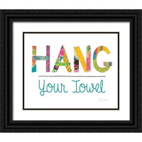 Hang Your Towel Black Ornate Wood Framed Art Print with Double Matting by Prahl, Courtney