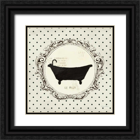 Cartouche Bath Black Ornate Wood Framed Art Print with Double Matting by Adams, Emily
