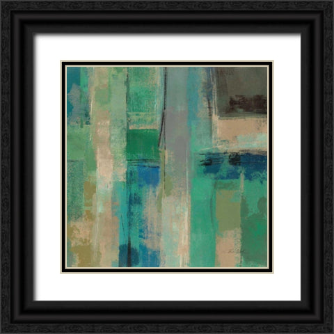 Emerald Fields Square II Black Ornate Wood Framed Art Print with Double Matting by Vassileva, Silvia