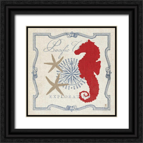 Pacific Seahorse Black Ornate Wood Framed Art Print with Double Matting by Studio Mousseau