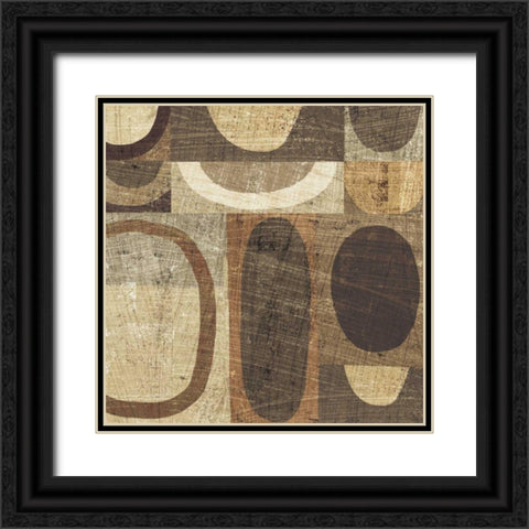 Modern Geometric Neutral I Black Ornate Wood Framed Art Print with Double Matting by Mullan, Michael