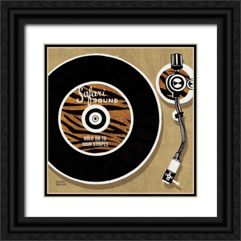 Analog Jungle Record Player Black Ornate Wood Framed Art Print with Double Matting by Mullan, Michael