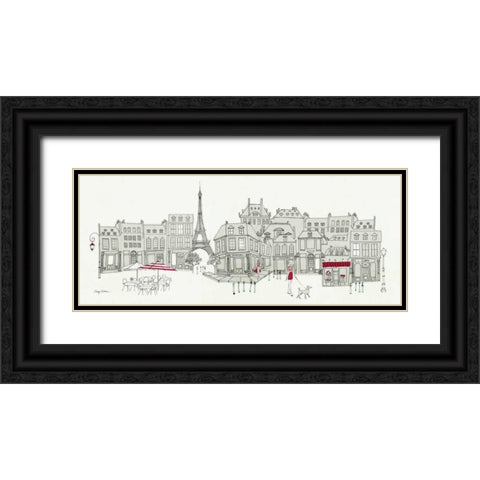 World Cafe Panel II - Paris Red Black Ornate Wood Framed Art Print with Double Matting by Tillmon, Avery