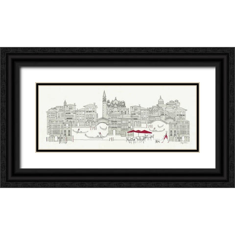 World Cafe Panel IV - Venice Red Black Ornate Wood Framed Art Print with Double Matting by Tillmon, Avery