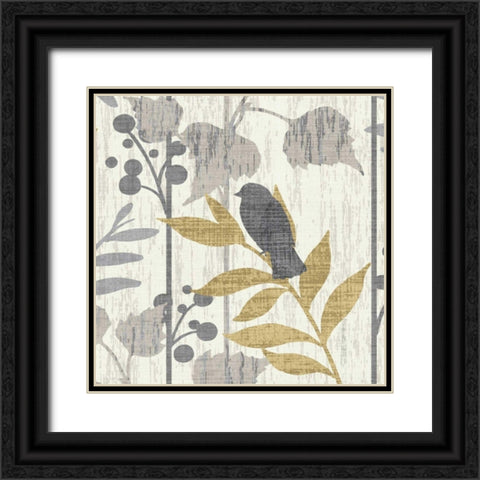 Garden Leaves Square VI Black Ornate Wood Framed Art Print with Double Matting by Wild Apple Portfolio