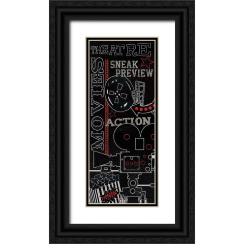 Movie Montage II Black Ornate Wood Framed Art Print with Double Matting by Pela Studio