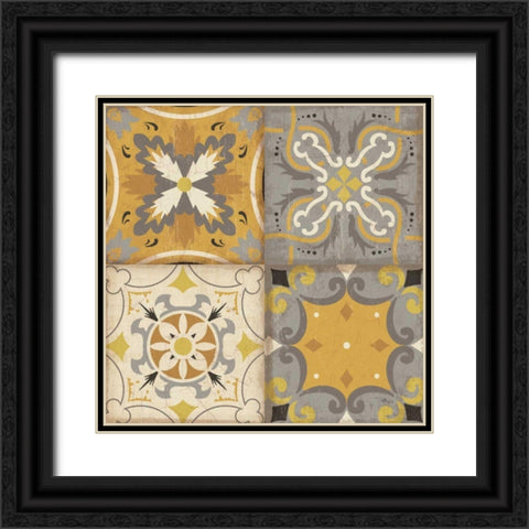 Golden Glow 4pk Black Ornate Wood Framed Art Print with Double Matting by Pela Studio