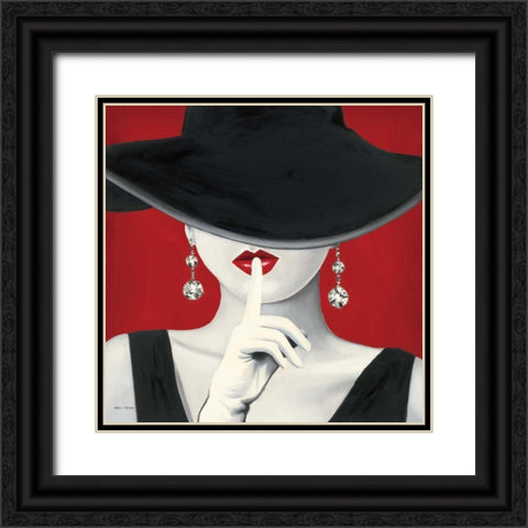 Haute Chapeau Rouge I Black Ornate Wood Framed Art Print with Double Matting by Fabiano, Marco