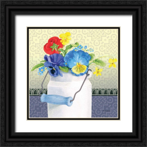 Blue Pansy III no Border Black Ornate Wood Framed Art Print with Double Matting by Grove, Beth