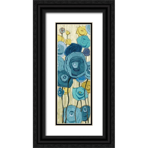 Lemongrass in Blue Panel I Black Ornate Wood Framed Art Print with Double Matting by Novak, Shirley