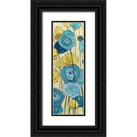 Lemongrass in Blue Panel II Black Ornate Wood Framed Art Print with Double Matting by Novak, Shirley