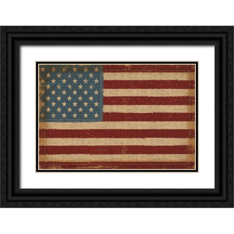 USA Strong Black Ornate Wood Framed Art Print with Double Matting by Pela Studio