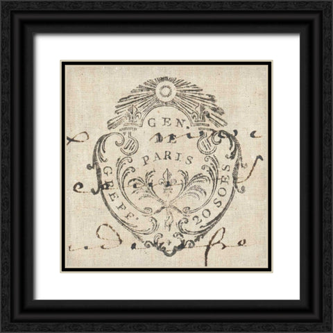 Letter Crest I Black Ornate Wood Framed Art Print with Double Matting by Wild Apple Portfolio