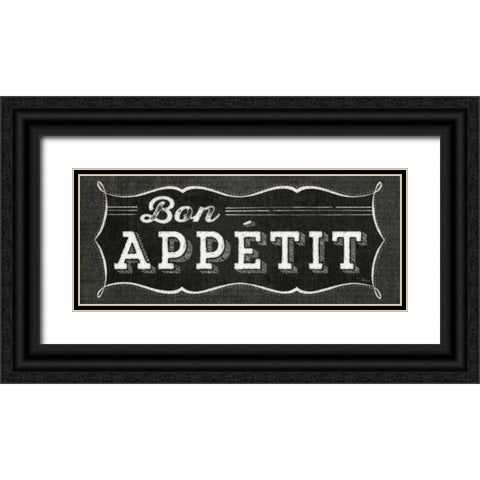 La Cuisine Chalk I Black Ornate Wood Framed Art Print with Double Matting by Pela Studio