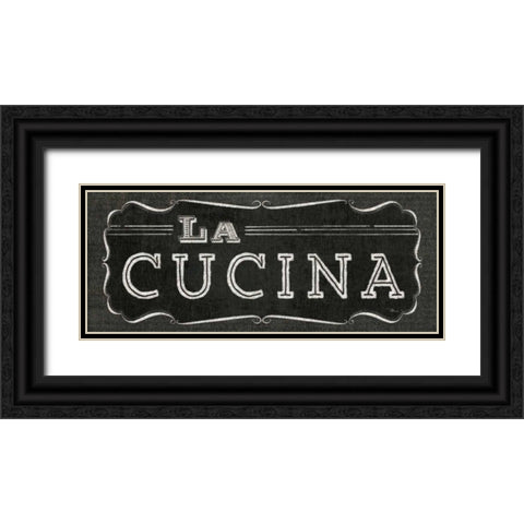 La Cuisine Chalk III Black Ornate Wood Framed Art Print with Double Matting by Pela Studio
