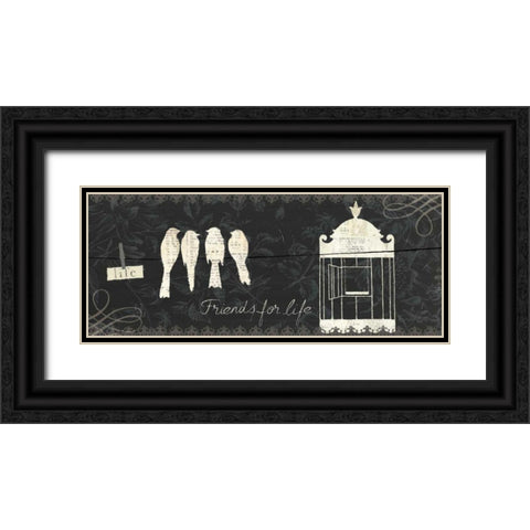 Love Paris Panel IV Black Ornate Wood Framed Art Print with Double Matting by Adams, Emily