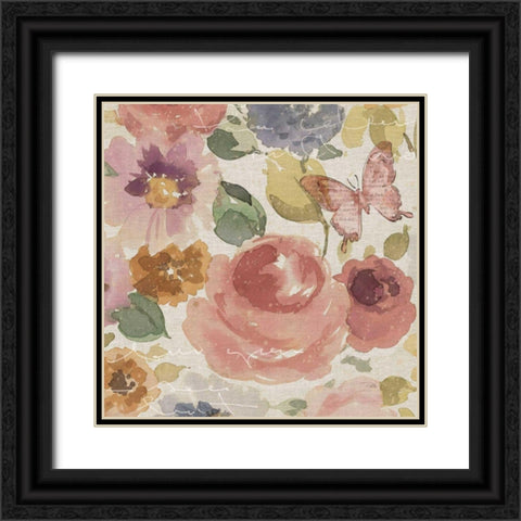 Romantic Poem III Black Ornate Wood Framed Art Print with Double Matting by Pela